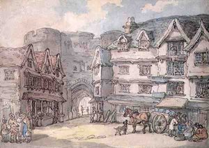 Das Südtor, Exeter von Thomas Rowlandson