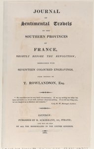 Titelseite, aus Journal of Sentimental Travels in the Southern Provinces of France, 1821