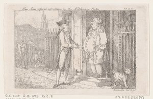 Tom Jones wird vom Portier des Adligen abgewiesen, aus Die Geschichte von Tom Jones, ein F..., 1792