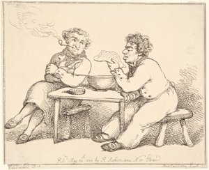 Zwei Männer am Tisch von Thomas Rowlandson