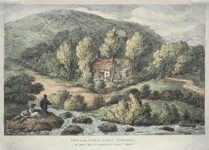 Ansichten in Cornwall: Blick auf den Fluss Camel, Cornwall von Thomas Rowlandson