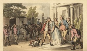 Junger englischer Gentleman verlässt seine Familie, um auf die Grand Tour zu gehen von Thomas Rowlandson