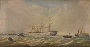 HM Truppenschiff Euphrates kommt in Spithead aus Bombay an, 5. Dez, 1879, bringt das 3. Regiment nach Hause