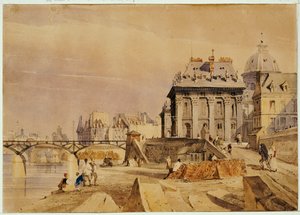 Das Institut und die Pont des Arts, Paris, 1828