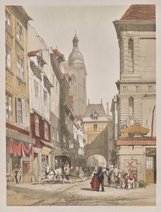 Malerische Architektur in Paris, Gent, Antwerpen, Rouen: Rue de la Crosse Horlogue, Rouen, Frankreich
