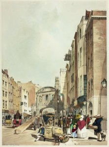 Temple Bar von The Strand, Platte 22 aus Originalansichten von London wie es ist von Thomas Shotter Boys