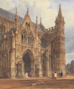 Die Nordwestvorhalle der Kathedrale von Salisbury