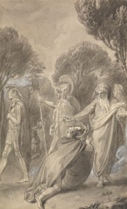 Eine von sechs Illustrationen zu Fénelons "Die Abenteuer des Telemach, Sohn des Odysseus" von Thomas Stothard
