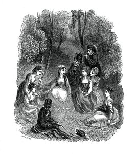 Szene aus der Einleitung zu Decameron von Giovanni Boccaccio