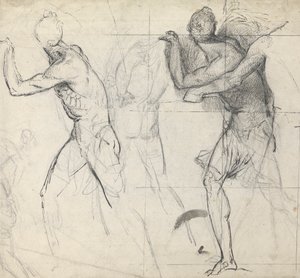 Skizze klassischer Figuren in Aktion