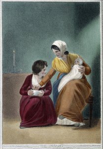 Das Neugeborene - in „Die 7 Lebensalter des Menschen“ von Shakespeare, ill. von W. Broniley, London