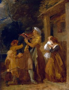Die Rückkehr des Seemanns, Wiedervereinigung mit seiner Familie an der Schwelle seines Häuschens