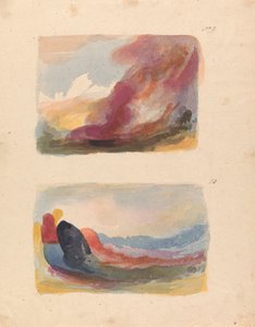 Zwei Zeichnungen auf einem Blatt: Landschaft - Farbwaschung, Tizian (Nr. 9); Landschaft - Farbwaschung, Rubens (Nr. 10)