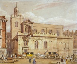 Kirche St. Dunstan im Westen, Fleet Street, City of London, 1827 von Thomas Talbot Bury