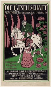 Werbeplakat für die Zeitschrift Die Gesellschaft von Thomas Theodor Heine