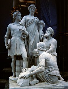 Handel, Skulpturengruppe vom Albert Memorial, fertiggestellt 1876 von Thomas Thornycroft