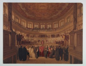 Zeichnung, Encaenia in der Sheldonia, 1814 von Thomas Unwins