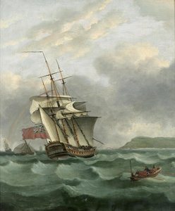 HMS Winterton nähert sich Dover von Thomas Whitcombe