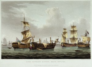 Die Seeschlacht unter der Führung von Lord William Hotham, am 14. März