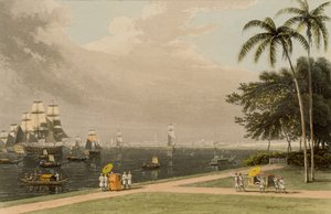 Ansicht von Kalkutta vom Garden Reach, 1810 von Thomas und William Daniell