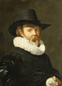 Ein Conchologe hält eine Nautilus-Schale von Thomas de Keyser