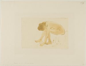 Sitzende Frau, die ihre Füße abwischt von Théophile Alexandre Pierre Steinlen