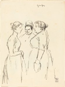 Klatschende Frauen, spätes 19. - frühes 20. Jahrhundert von Théophile Alexandre Steinlen