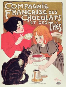 Plakat zur Werbung für die Compagnie Francaise des Chocolats et des Thes, ca. 1898 (Farblithografie) von Théophile Alexandre Steinlen