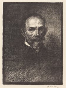 Selbstporträt (Steinlen von vorne, Kopf gerade) von Théophile Alexandre Steinlen