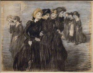 Der Ausgang der Midinetten (vor 1907) von Théophile Alexandre Steinlen