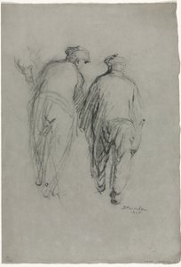 Zwei Männer bei der Arbeit, Rückansicht von Théophile Alexandre Steinlen