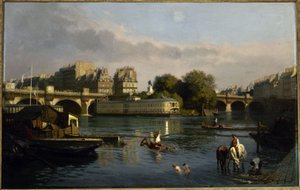 Le Pont-Neuf und die Spitze der Île de la Cité, ca. 1860 von Théophile Meunier