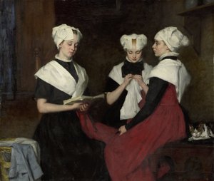 Drei Mädchen aus dem Amsterdamer Bürgerwaisenhaus