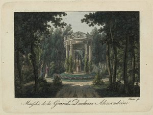 Das Denkmal für Großherzogin Alexandra Pawlowna in Pawlowsk, 1810er