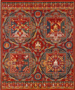 Sakya-Orden. Vier Mandalas der Vajravali-Serie Thangka von Tibetan culture