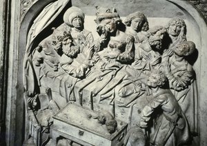 Grab von Heinrich II. 973-1024 und seiner Frau Kunigunde, Detail des Todes des Kaisers (1499-1513) von Tilman Riemenschneider