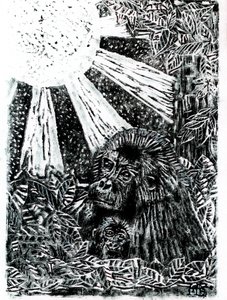 Gorillafamilie im Dschungel von Tim Hoinkis