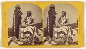 Ute Krieger der Kah-poh-teh Band, Nord-New Mexico, in "voller Tracht" von Timothy H. O