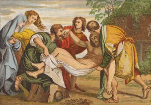 Joseph von Arimathäa legt den Körper Jesu in sein eigenes Grab von Titian (c.1488 1576) (after)