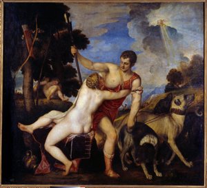 Venus und Adonis von Tiziano Vecelli