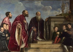 Die Familie Vendramin, die ein Relikt des wahren Kreuzes verehrt