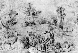 Landschaft mit Hirte und Herde, ca. 1520