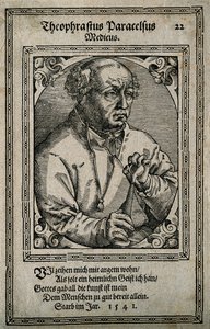 Philippus Theophrastus Aureolus Bombastus von Hohenheim Paracelsus, 1587 von Tobias Stimmer
