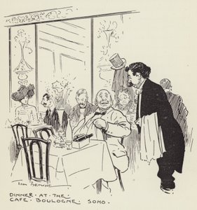 Abendessen im Café, Boulogne, Soho von Tom Browne