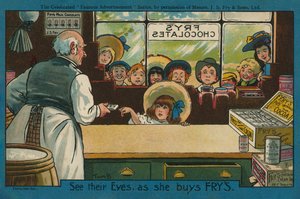 Mädchen kauft Schokolade in einem Laden von Tom Browne