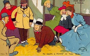 Mann sucht nach einem verlorenen Penny