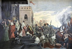 Empfang von Christoph Kolumbus durch den spanischen Hof in Barcelona