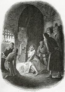 Die Vernehmung von Esmeralda - Illustration aus Notre Dame de Paris, 19. Jahrhundert