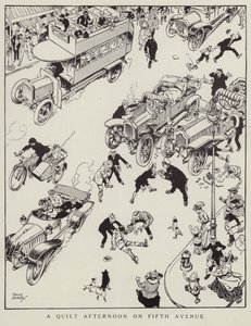 Ruhiger Nachmittag auf der Fifth Avenue, New York (Lithografie)