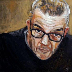 Mann mit Brille Gemälde von Tore Bahnson